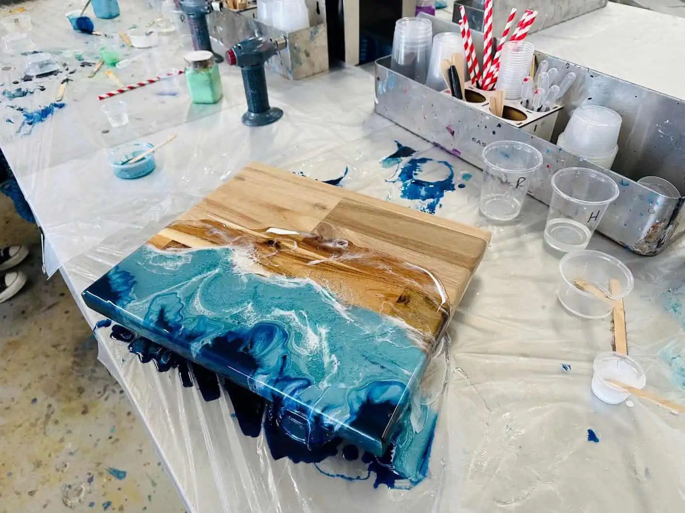 A resin ocean board made in class